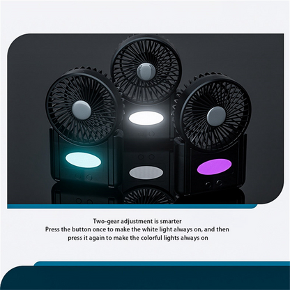 Portable Rechargeable Mini Fan – 3-Speed Cooling Fan with Night Light (4000mAh)