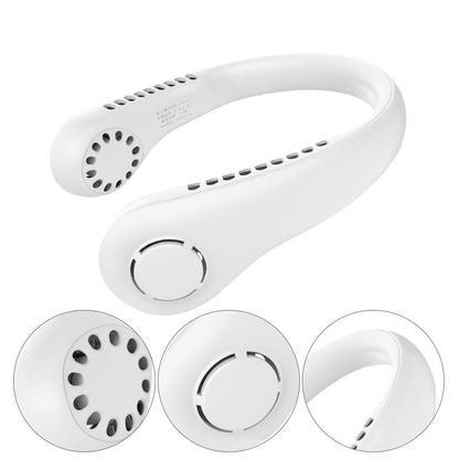 Vaneless Neck Hanging Fan – Bladeless 360° Rechargeable Personal Cooling Fan