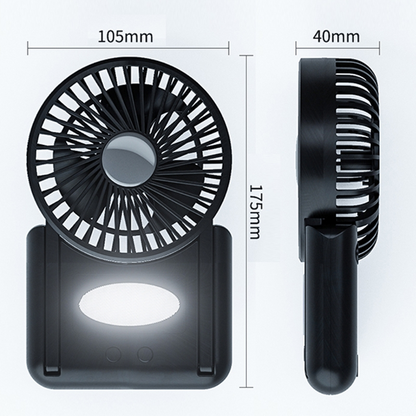 Portable Rechargeable Mini Fan – 3-Speed Cooling Fan with Night Light (4000mAh)