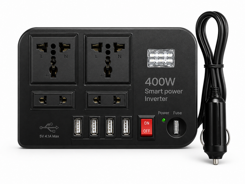 400W Smart Power Inverter – Car DC to AC Converter with 4 USB Ports