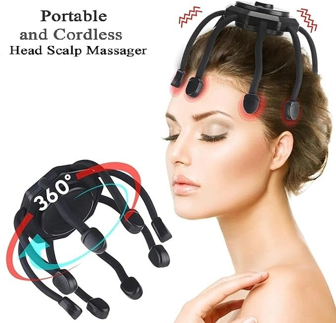 Smart Electric Scalp Massager – 360° Head Relaxation & Vibration Therapy Device