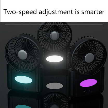 Portable Rechargeable Mini Fan – 3-Speed Cooling Fan with Night Light (4000mAh)
