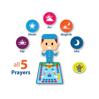 Interactive Islamic Prayer Mat for Children – Educational Salah Learning Mat with 36 Touch Keys