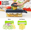 Vegetable Cutter Chopper & Slicer – Multifunction Food Prep Tool with Container & 5 Blade Attachments