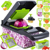 Vegetable Cutter Chopper & Slicer – Multifunction Food Prep Tool with Container & 5 Blade Attachments