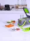 Vegetable Cutter Chopper & Slicer – Multifunction Food Prep Tool with Container & 5 Blade Attachments
