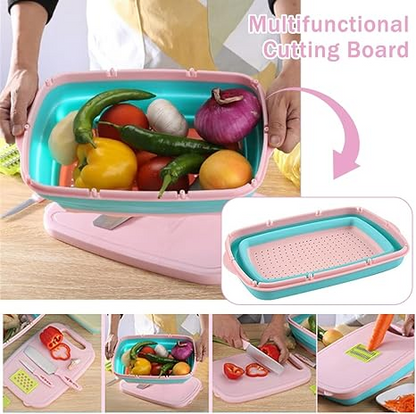 Vegetable Slicer & Cutter Kit – Multifunction Chopper, Grater & Colander Kitchen Tool