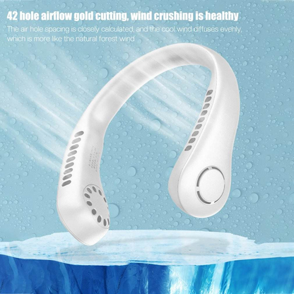 Vaneless Neck Hanging Fan – Bladeless 360° Rechargeable Personal Cooling Fan